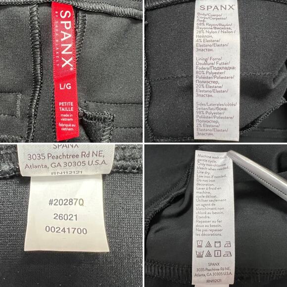 NEW SPANX Ponte Straight Pant w/ Satin Tape SIZE Petite L Classic Black Crop NWT - Picture 5 of 10